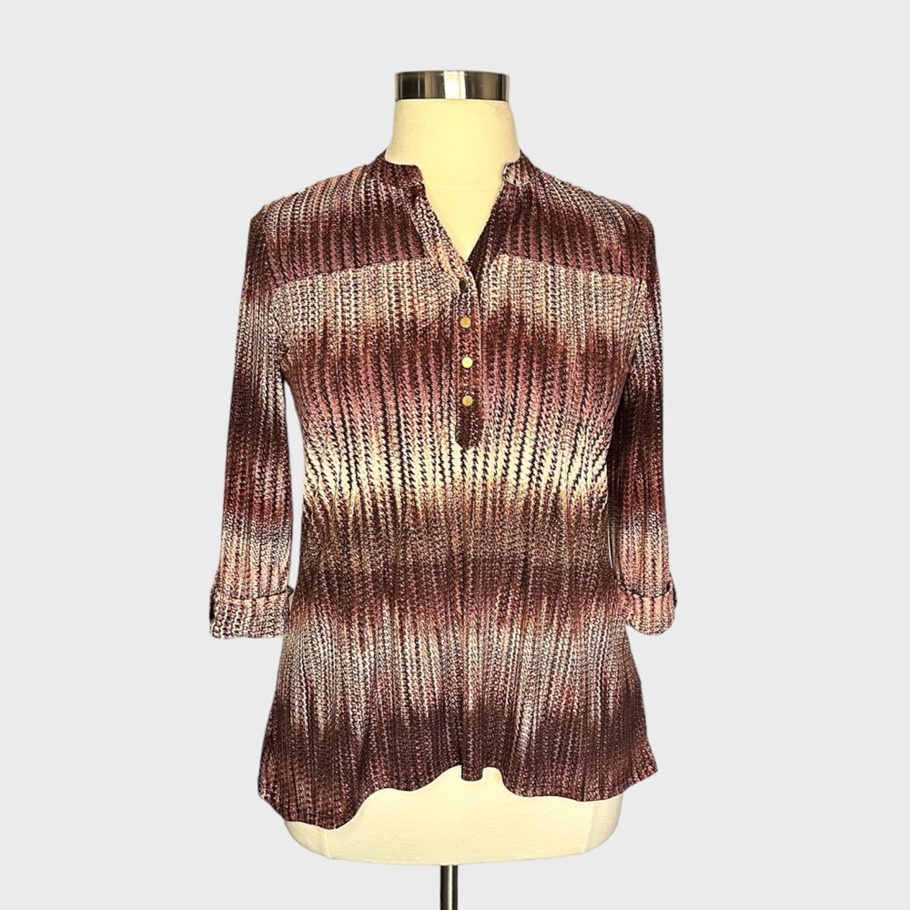 db established‎ 1962 Petite Ombre Printed Henley Top